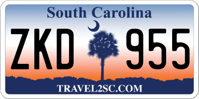 SC license plate ZKD955