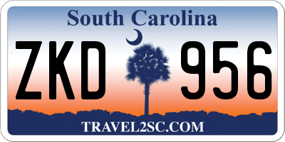 SC license plate ZKD956