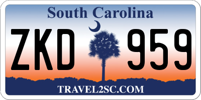 SC license plate ZKD959