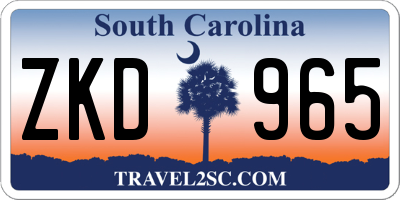 SC license plate ZKD965