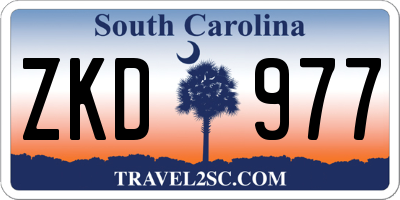 SC license plate ZKD977