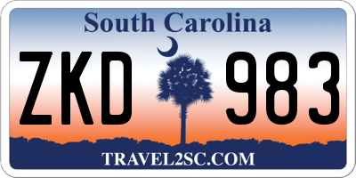 SC license plate ZKD983