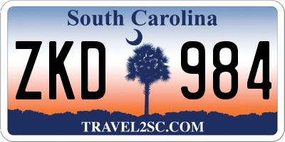 SC license plate ZKD984