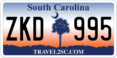 SC license plate ZKD995