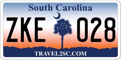 SC license plate ZKE028