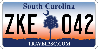 SC license plate ZKE042