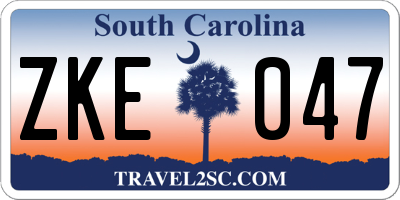 SC license plate ZKE047