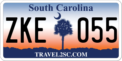 SC license plate ZKE055