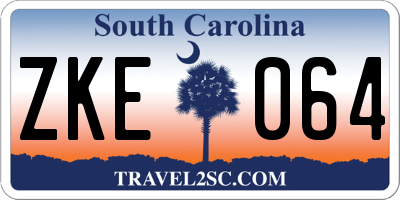 SC license plate ZKE064
