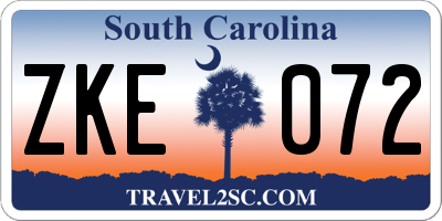 SC license plate ZKE072