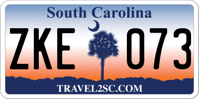 SC license plate ZKE073