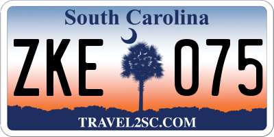SC license plate ZKE075