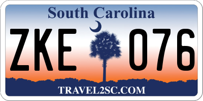 SC license plate ZKE076