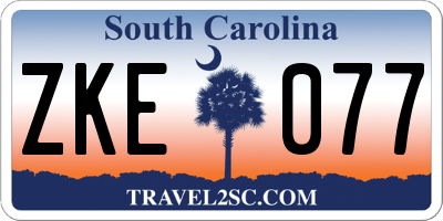 SC license plate ZKE077