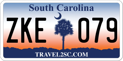 SC license plate ZKE079