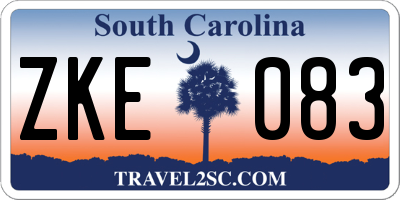 SC license plate ZKE083