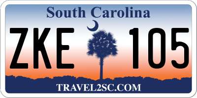 SC license plate ZKE105