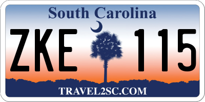 SC license plate ZKE115
