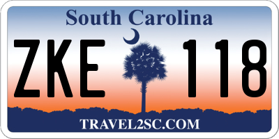 SC license plate ZKE118