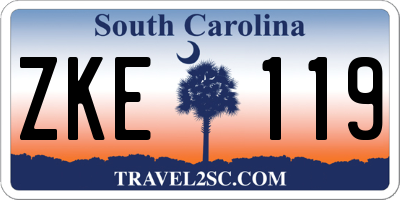 SC license plate ZKE119