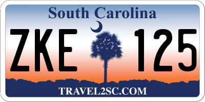 SC license plate ZKE125