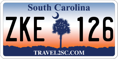 SC license plate ZKE126