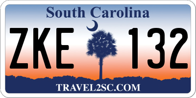 SC license plate ZKE132