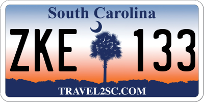 SC license plate ZKE133