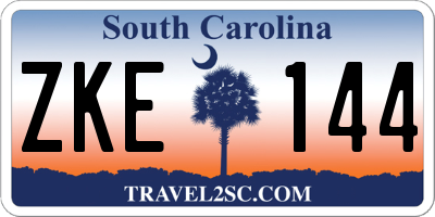 SC license plate ZKE144