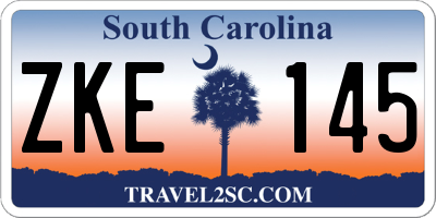 SC license plate ZKE145
