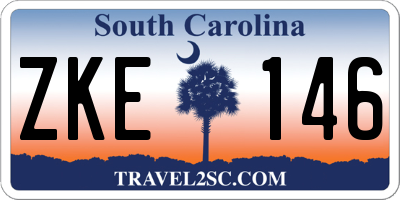 SC license plate ZKE146