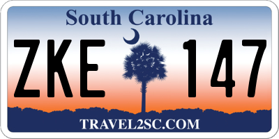 SC license plate ZKE147