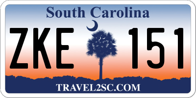 SC license plate ZKE151