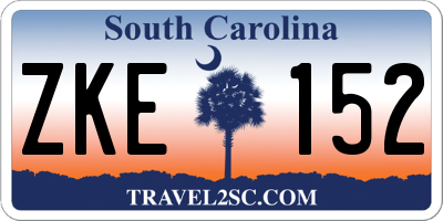 SC license plate ZKE152