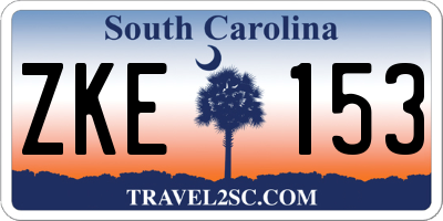 SC license plate ZKE153