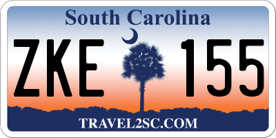 SC license plate ZKE155