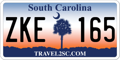 SC license plate ZKE165