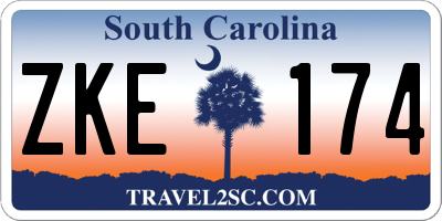 SC license plate ZKE174