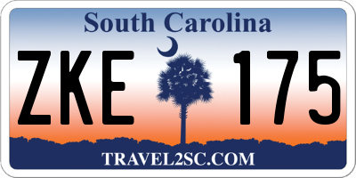 SC license plate ZKE175