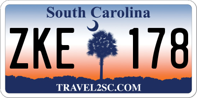 SC license plate ZKE178