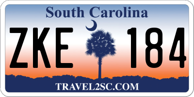 SC license plate ZKE184