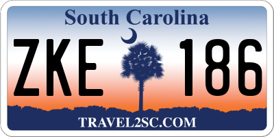 SC license plate ZKE186