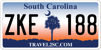 SC license plate ZKE188