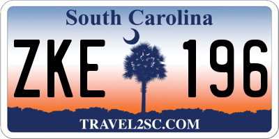 SC license plate ZKE196