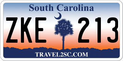 SC license plate ZKE213