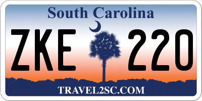 SC license plate ZKE220