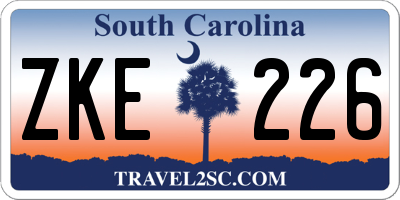 SC license plate ZKE226