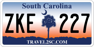 SC license plate ZKE227