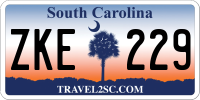 SC license plate ZKE229
