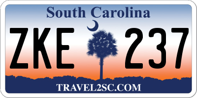 SC license plate ZKE237